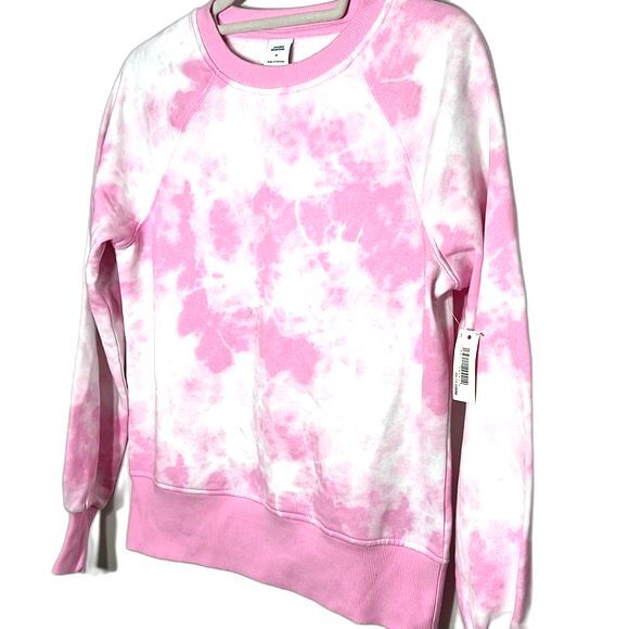 Amazon Essentials Pink White Tie Dye Sweatshirt Size XS NWT - Picture 3 of 10